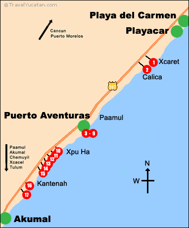 Mayan Riviera Hotel Map