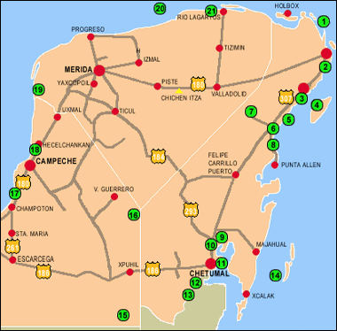 Yucatan Peninsula Eco Map