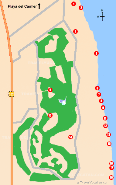 Playacar Hotel Map