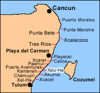 Xpu-Ha Riviera Maya Map