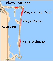 Cancun Beach Map