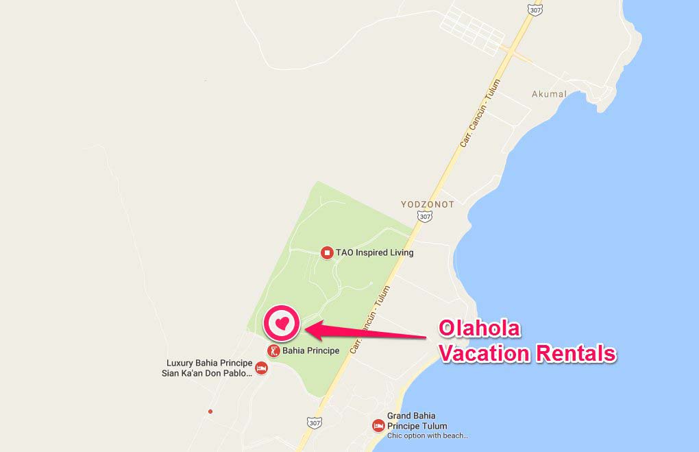 Olahola Vacation Rentals location